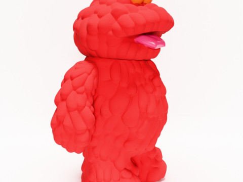 3D Printing Red Sofubi Style Muckey POP MART toy 3Dモデル