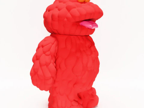 3D Printing Red Sofubi Style Muckey POP MART toy 3D Model