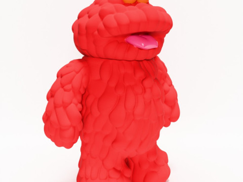 3D Printing Red Sofubi Style Muckey POP MART toy 3Dモデル