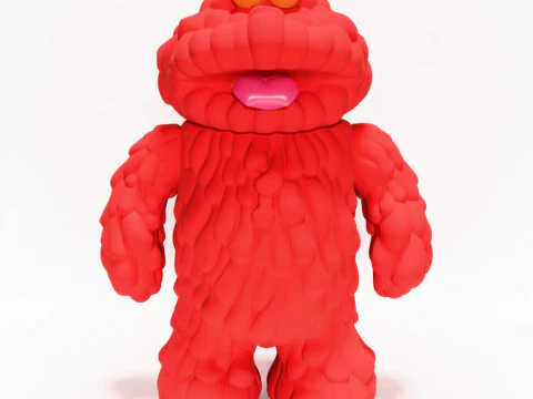 3D Printing Red Sofubi Style Muckey POP MART toy 3D Model
