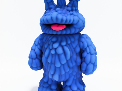 3D Printing Blue Sofubi Style Muckey POP MART toy 3D 모델