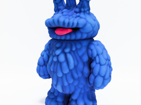 3D Printing Blue Sofubi Style Muckey POP MART toy 3D 모델
