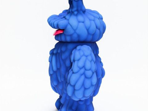 3D Printing Blue Sofubi Style Muckey POP MART toy 3D 모델