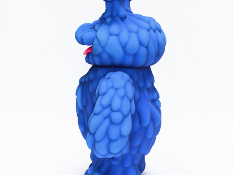 3D Printing Blue Sofubi Style Muckey POP MART toy 3D 모델