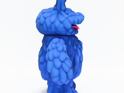 3D Printing Blue Sofubi Style Muckey POP MART toy 3D 모델