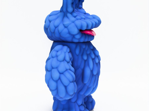 3D Printing Blue Sofubi Style Muckey POP MART toy 3D 모델