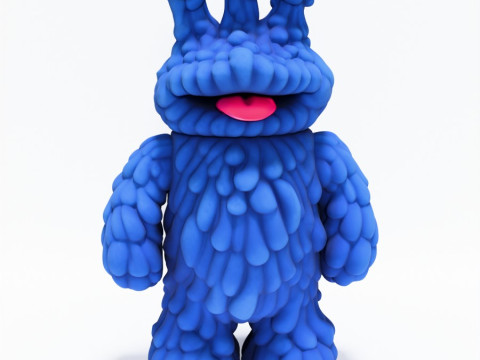 3D Printing Blue Sofubi Style Muckey POP MART toy 3D 모델