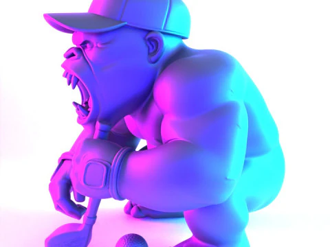 3D Printing Jewelry Base Gorilla Silverback Golf Statue toy 3D Model