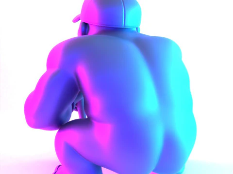 3D Printing Jewelry Base Gorilla Silverback Golf Statue toy 3D Model