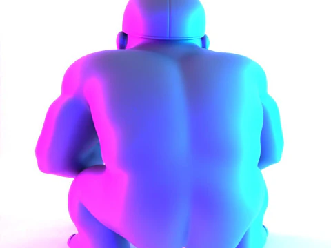 3D Printing Jewelry Base Gorilla Silverback Golf Statue toy 3D Model