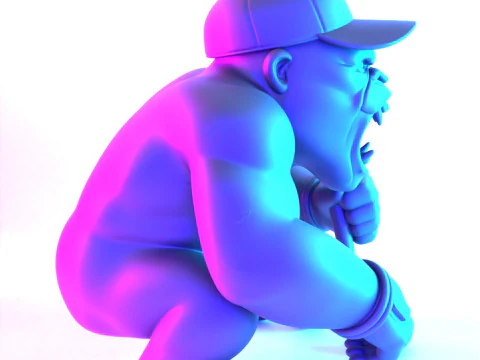 3D Printing Jewelry Base Gorilla Silverback Golf Statue toy 3D Model