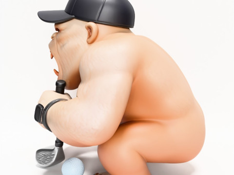 3D プリント ゴリラ シルバーバック ゴルフ スタチュー おもちゃ 3Dモデル