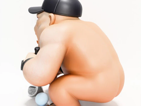 3D Printing Gorilla Silverback Golf Statue toy 3D Model