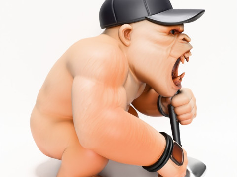 3D プリント ゴリラ シルバーバック ゴルフ スタチュー おもちゃ 3Dモデル