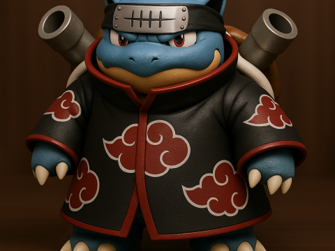 3D Printing Pokemon Blastoise Akatsuki Amegakure Naruto Shippuden toy Modelo 3D