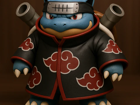 Stampa 3D Pokemon Blastoise Akatsuki Amegakure Naruto Shippuden giocattolo Modello 3D