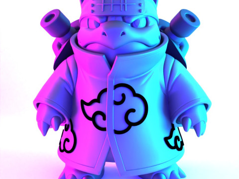 Juguete de Pokémon Blastoise Akatsuki Amegakure Naruto Shippuden con impresión 3D Modelo 3D