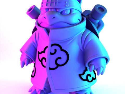 Juguete de Pokémon Blastoise Akatsuki Amegakure Naruto Shippuden con impresión 3D Modelo 3D