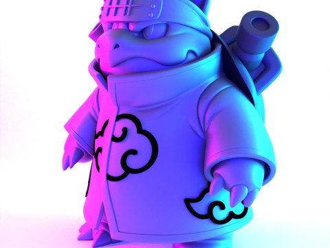 Juguete de Pokémon Blastoise Akatsuki Amegakure Naruto Shippuden con impresión 3D Modelo 3D