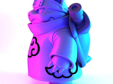 Juguete de Pokémon Blastoise Akatsuki Amegakure Naruto Shippuden con impresión 3D Modelo 3D