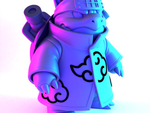 Juguete de Pokémon Blastoise Akatsuki Amegakure Naruto Shippuden con impresión 3D Modelo 3D