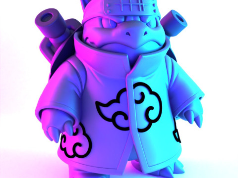 Juguete de Pokémon Blastoise Akatsuki Amegakure Naruto Shippuden con impresión 3D Modelo 3D