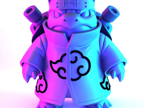 Juguete de Pokémon Blastoise Akatsuki Amegakure Naruto Shippuden con impresión 3D Modelo 3D