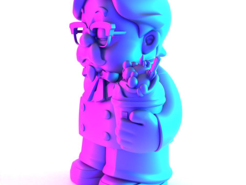 3D Printing Black Colonel Sanders The Chicken Father KFC toy 3D Модель
