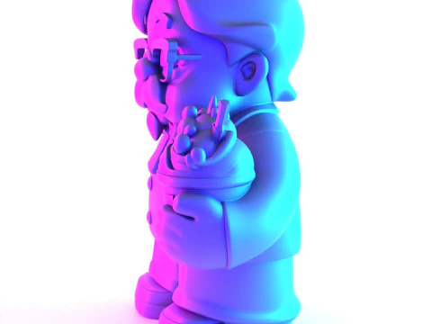 3D Printing Black Colonel Sanders The Chicken Father KFC toy 3D Model