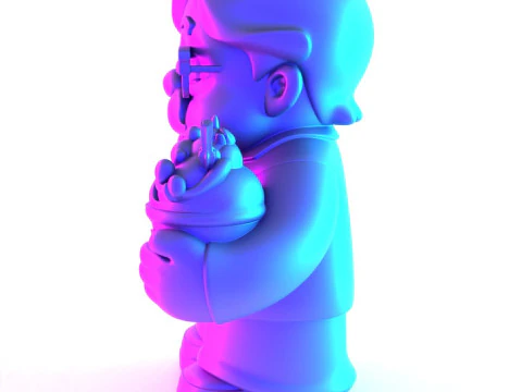 3D Printing Black Colonel Sanders The Chicken Father KFC toy 3D Model