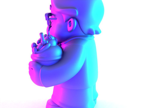 3D Printing Black Colonel Sanders The Chicken Father KFC toy 3D Модель