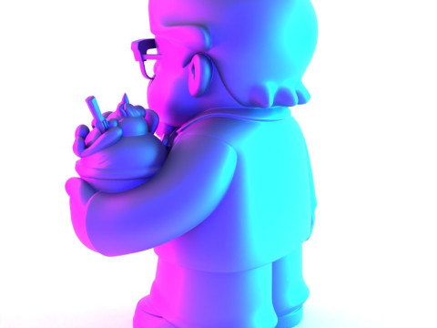 3D Printing Black Colonel Sanders The Chicken Father KFC toy 3D Модель