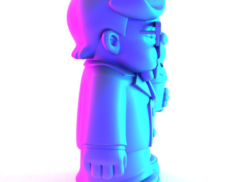 3D Printing Black Colonel Sanders The Chicken Father KFC toy 3D Модель
