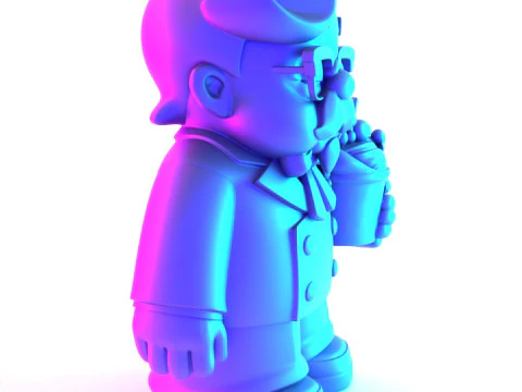 3D Printing Black Colonel Sanders The Chicken Father KFC toy 3D Model