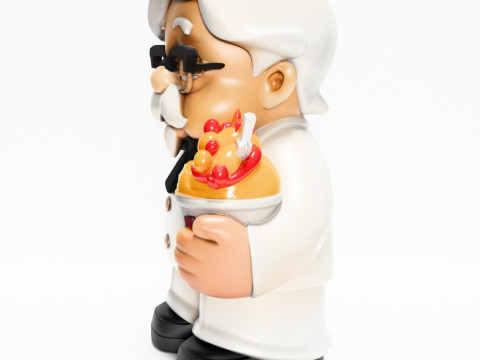 3D Printing White Colonel Sanders The Chicken Father KFC toy Modelo 3D