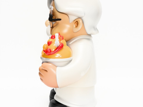 3D Printing White Colonel Sanders The Chicken Father KFC toy Modelo 3D
