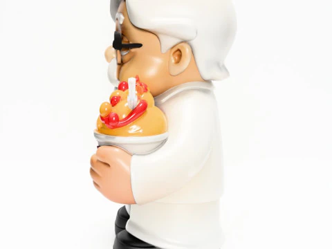 3D Printing White Colonel Sanders The Chicken Father KFC toy 3D Model
