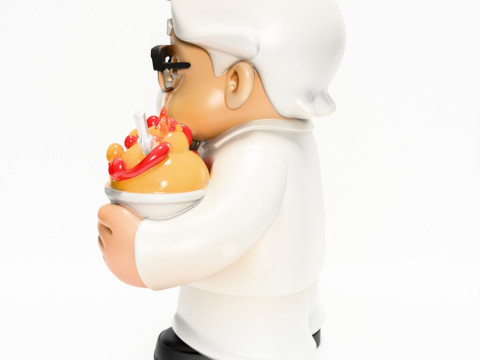 3D Printing White Colonel Sanders The Chicken Father KFC toy Modelo 3D