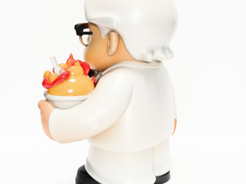 3D Printing White Colonel Sanders The Chicken Father KFC toy Modelo 3D