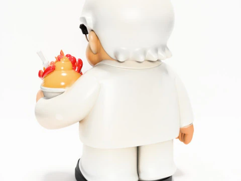 3D Printing White Colonel Sanders The Chicken Father KFC toy 3D Model