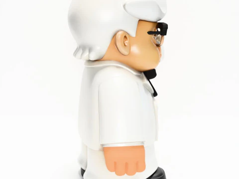 3D Printing White Colonel Sanders The Chicken Father KFC toy 3D Model