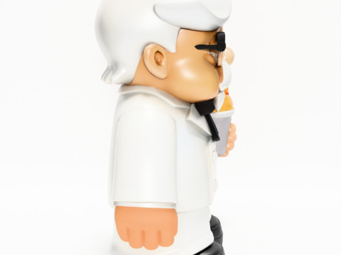 3D Printing White Colonel Sanders The Chicken Father KFC toy Modelo 3D