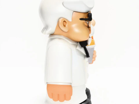 3D Printing White Colonel Sanders The Chicken Father KFC toy 3D Model