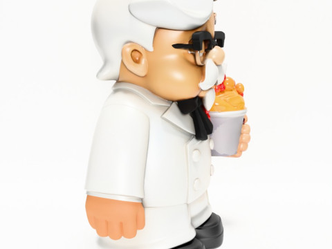 3D Printing White Colonel Sanders The Chicken Father KFC toy Modelo 3D