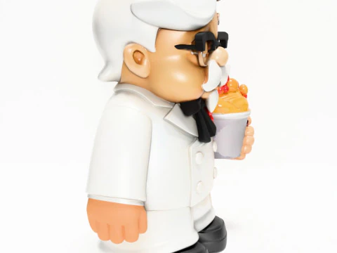 3D Printing White Colonel Sanders The Chicken Father KFC toy 3D Model
