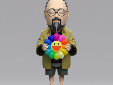 Giocattolo Takashi Murakami del creatore di fiori giapponese con stampa 3D Modello 3D
