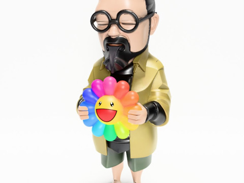 3D-печать игрушки японского создателя цветов Такаси Мураками 3D Модель