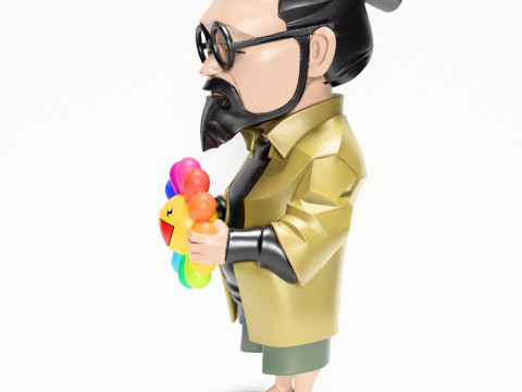 3D-печать игрушки японского создателя цветов Такаси Мураками 3D Модель