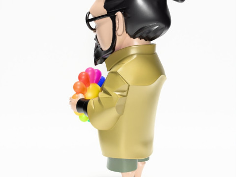 3D-печать игрушки японского создателя цветов Такаси Мураками 3D Модель