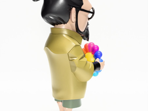 3D-печать игрушки японского создателя цветов Такаси Мураками 3D Модель